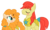 Size: 1217x730 | Tagged: safe, artist:darbypop1, bright mac, pear butter, earth pony, pony, g4, armor, blushing, duo, eyes closed, female, male, mare, royal guard, ship:brightbutter, shipping, simple background, stallion, straight, tail wrap, transparent background