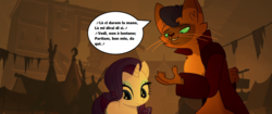 Size: 1920x804 | Tagged: safe, edit, edited screencap, screencap, capper dapperpaws, rarity, abyssinian, cat, unicorn, anthro, g4, my little pony: the movie, bedroom eyes, capperity, chest fluff, clothes, female, i'm the friend you need, italian, lidded eyes, longcoat, male, mare, music notes, opera, seduction, seductive, seductive look, sexy, shipping, singing, song, song reference, speech bubble, straight, stupid sexy capper, text, wolfgang amadeus mozart