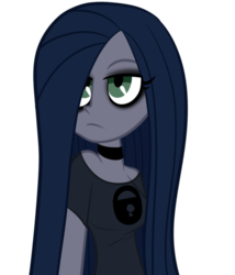 Size: 600x700 | Tagged: dead source, safe, artist:wubcakeva, oc, oc only, oc:minkie pie, equestria girls, g4, clothes, equestria girls-ified, female, obsidian pie, shirt, simple background, solo, transparent background