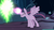 Size: 1280x720 | Tagged: safe, screencap, mean twilight sparkle, alicorn, pony, g4, the mean 6, blast, clone, eyes closed, female, leaning forward, magic, magic beam, magic blast, mare, smiling, smirk, solo, spread wings, wings