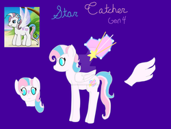 Size: 1280x960 | Tagged: safe, artist:valravnknight, star catcher, pegasus, pony, g3, female, redesign, simple background, solo, watermark