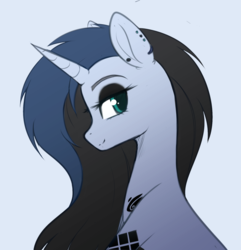 Size: 1696x1760 | Tagged: safe, artist:fluffymaiden, oc, oc only, oc:blackwork, pony, simple background, smiling, solo