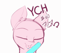 Size: 982x841 | Tagged: dead source, safe, artist:angrylittlerodent, advertisement, animated, commission, cute, ear flick, food, frame by frame, gif, ice cream, licking, popsicle, sea salt ice cream, tongue out, your character here
