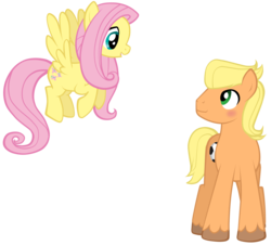 Size: 3825x3463 | Tagged: safe, artist:petraea, fluttershy, oc, oc:striker, earth pony, pony, g4, high res, male, simple background, stallion, transparent background, vector