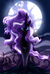 Size: 1377x2039 | Tagged: safe, artist:oberon826, nightmare rarity, pony, unicorn, g4, beautiful, female, looking at you, mare, moon, solo