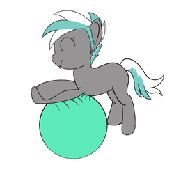 Size: 1000x1000 | Tagged: safe, artist:grimvaleart, oc, oc only, ball, female, mare, smiling, solo, tongue out