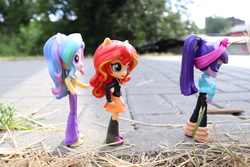 Size: 6000x4000 | Tagged: safe, artist:artofmagicpoland, princess celestia, principal celestia, sunset shimmer, twilight sparkle, alicorn, equestria girls, g4, doll, equestria girls minis, female, lesbian, ship:sunsetsparkle, shiplestia, shipper on deck, shipping, toy, twilight sparkle (alicorn)