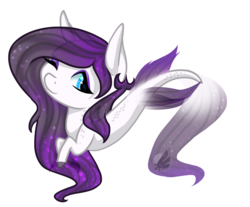 Size: 2991x2480 | Tagged: safe, artist:oneiria-fylakas, oc, oc only, oc:minx, seapony (g4), chibi, female, high res, one eye closed, simple background, solo, transparent background, wink