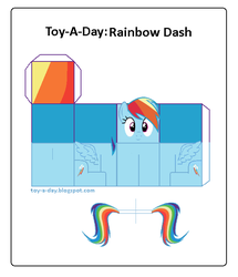 Size: 600x699 | Tagged: safe, artist:grapefruitface1, part of a set, rainbow dash, pony, g4, craft, female, papercraft, printable, solo, toy a day
