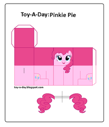 Size: 600x699 | Tagged: safe, artist:grapefruitface1, part of a set, pinkie pie, earth pony, pony, g4, craft, female, papercraft, printable, solo, toy a day