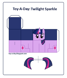 Size: 600x699 | Tagged: safe, artist:grapefruitface1, part of a set, twilight sparkle, pony, g4, craft, female, papercraft, printable, solo, toy a day