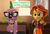 Size: 1592x1080 | Tagged: safe, artist:red4567, spike, spike the regular dog, sunset shimmer, dog, equestria girls, g4, 3d, accessory swap, glasses, source filmmaker, sunset shimmer is not amused, unamused