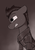 Size: 700x1000 | Tagged: safe, artist:sinrar, oc, oc only, earth pony, pony, fallout equestria, armor, bust, monochrome, portrait, power armor, scar, solo