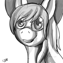 Size: 1280x1280 | Tagged: safe, braeburn, earth pony, pony, g4, male, monochrome, sketch, solo