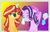 Size: 1055x669 | Tagged: safe, artist:crystalllight, starlight glimmer, sunset shimmer, pony, unicorn, equestria girls, equestria girls specials, g4, my little pony equestria girls: mirror magic, my little pony: friendship is magic, rarity investigates, beanie, clothes, equestria girls outfit, equestria girls ponified, female, food, hat, ice cream, lesbian, ponified, ship:shimmerglimmer, shipping, that pony sure does love ice cream