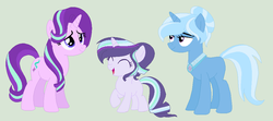 Size: 1000x444 | Tagged: safe, artist:crystalllight, starlight glimmer, trixie, g4, family, female, lesbian, magical lesbian spawn, offspring, parent:starlight glimmer, parent:trixie, parents:startrix, ship:startrix, shipping