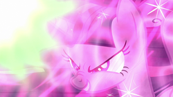 Size: 1280x720 | Tagged: safe, screencap, mean twilight sparkle, alicorn, pony, g4, the mean 6, clone, confident, evil grin, female, force field, grin, magic, scary face, smiling, struggling
