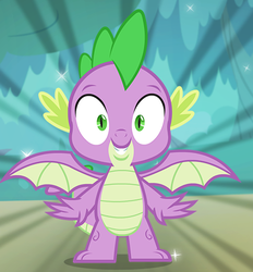 Size: 440x475 | Tagged: safe, gameloft, screencap, spike, dragon, g4, molt down, cropped, game, looking at you, male, smiling, winged spike, wings
