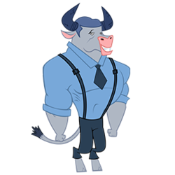 Size: 270x270 | Tagged: safe, gameloft, idw, well-to-do, minotaur, g4, idw showified, male, simple background, solo, transparent background