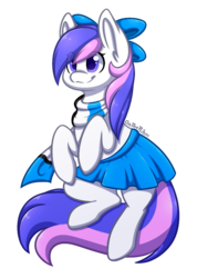 Size: 711x1000 | Tagged: safe, artist:ontherihm, oc, oc only, oc:hasegawa kazumi, pony, bow, clothes, cute, female, mare, scarf, simple background, skirt, solo, transparent background