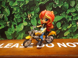 Size: 4608x3456 | Tagged: safe, artist:franklin, sunset shimmer, equestria girls, g4, doll, equestria girls minis, eqventures of the minis, female, first world anarchist, irl, motorcycle, photo, toy
