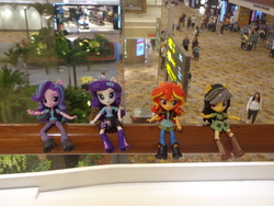 Size: 4608x3456 | Tagged: safe, daring do, rarity, starlight glimmer, sunset shimmer, equestria girls, g4, doll, equestria girls minis, eqventures of the minis, female, irl, photo, singapore, toy