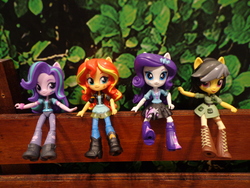 Size: 4608x3456 | Tagged: safe, daring do, rarity, starlight glimmer, sunset shimmer, equestria girls, g4, doll, equestria girls minis, female, irl, photo, singapore, toy