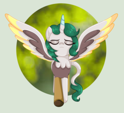 Size: 2688x2456 | Tagged: safe, artist:xxreddevil12xx, oc, oc only, oc:solar chaos, hybrid, base used, colored wings, eyes closed, high res, interspecies offspring, multicolored wings, offspring, parent:discord, parent:princess celestia, parents:dislestia, solo, spread wings, wings
