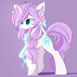 Size: 1700x1700 | Tagged: safe, artist:heddopen, oc, oc only, oc:majalis valley, pony, unicorn, clothes, ear fluff, female, jewelry, mare, scarf, simple background, solo, tied up