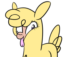 Size: 2669x2125 | Tagged: safe, artist:artiks, paprika (tfh), alpaca, them's fightin' herds, community related, female, high res, menace, simple background, solo, tongue out, vector, white background