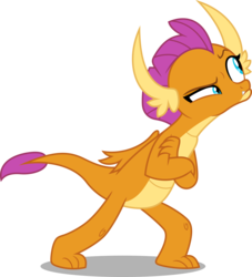 Size: 4540x5000 | Tagged: safe, artist:dashiesparkle, smolder, dragon, g4, school daze, .svg available, absurd resolution, crossed arms, dragoness, female, raised eyebrow, simple background, solo, suspicious, transparent background, vector