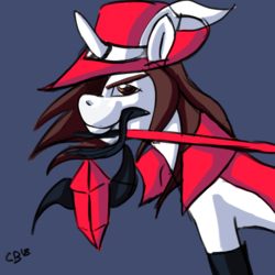 Size: 1280x1280 | Tagged: safe, derpibooru exclusive, oc, oc only, object pony, original species, pony, cape, cigarette, clothes, crossover, ffxiv, final fantasy, final fantasy xiv, male, objectification, ponified, rapier, red mage, soft shading, solo, sword, weapon