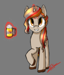 Size: 1704x2000 | Tagged: safe, artist:speed-chaser, oc, oc only, oc:calice, pony, unicorn, colored hooves, commission, female, glowing horn, horn, magic, mare, raised hoof, simple background, solo, telekinesis