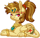 Size: 133x125 | Tagged: safe, artist:ak4neh, oc, oc only, oc:katya ironstead, sphinx, animated, gif, pixel art, simple background, solo, species swap, sphinx oc, sphinxified, transparent background