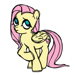 Size: 595x594 | Tagged: safe, artist:novuerau, fluttershy, pegasus, pony, g4, female, mare, simple background, solo, white background