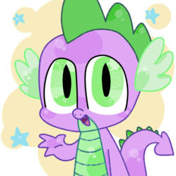 Size: 1221x1225 | Tagged: safe, artist:bouncy-silver, spike, dragon, g4, cute, eyestrain warning, male, solo, spikabetes