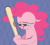 Size: 1134x1010 | Tagged: safe, artist:hattsy, pinkie pie, earth pony, pony, g4, baseball bat, female, george costanza, hoof hold, ishygddt, lidded eyes, mare, meme, ponified meme, reaction image, seinfeld