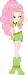 Size: 549x1457 | Tagged: safe, artist:iamsheila, artist:imperfectxiii, edit, vector edit, adagio dazzle, fluttershy, equestria girls, g4, adagio dazzle's boots, alternate universe, amulet, boots, clothes, clothes swap, evil smile, eyeshadow, fusion, gem, grin, high heel boots, looking at you, makeup, palette swap, recolor, shoes, shorts, simple background, siren gem, smiling, solo, transparent background, vector
