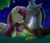 Size: 2193x1886 | Tagged: safe, artist:sonigiraldo, discord, fluttershy, draconequus, pegasus, pony, g4, duo, duo male and female, eyes closed, female, grass, male, mare, night, nose wrinkle, outdoors, ship:discoshy, shipping, smiling, straight, tree