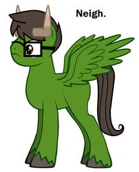 Size: 430x532 | Tagged: safe, artist:eddsworld, oc, oc only, pony, bull horns, edd gould (eddsworld), eddsworld, glasses, ponified