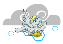 Size: 2806x1984 | Tagged: safe, artist:in3ds2, oc, oc only, oc:cirrus sky, hippogriff, chest fluff, cutie mark, cutie mark background, simple background, smiling, solo, transparent background