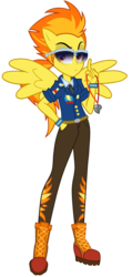 Size: 2512x5290 | Tagged: safe, alternate version, artist:rodan00, spitfire, equestria girls, g4, boots, clothes, equestria girls-ified, female, hand in pocket, pants, ponied up, show accurate, simple background, solo, sunglasses, transparent background, whistle necklace, wings