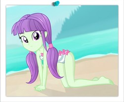 Size: 529x437 | Tagged: safe, artist:charliexe-edits, edit, starlight, equestria girls, g4, my little pony equestria girls: better together, all fours, barefoot, clothes, feet, female, pigtails, show accurate, solo, swimsuit
