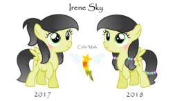 Size: 2942x1720 | Tagged: safe, artist:darbypop1, oc, oc only, oc:irene sky, pegasus, pony, base used, female, filly, reference sheet, simple background, solo, transparent background