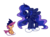 Size: 2606x1926 | Tagged: safe, artist:hedgehog-plant, princess luna, scootaloo, g4, accessory swap, cloud, crown, jewelry, regalia, scootalove, simple background, transparent background