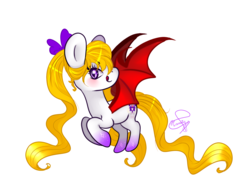 Size: 1998x1506 | Tagged: safe, artist:hanaty, oc, oc only, oc:yui chisaki, bat pony, pony, vampire, vampony, bat pony oc, cute, female, flying, mare, on back, outline, pigtails, simple background, solo, transparent background, tsundere, twintails