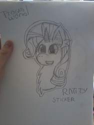 Size: 1200x1600 | Tagged: safe, artist:terminalhash, rarity, pony, g4, female, sketch, solo, traditional art