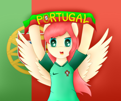 Size: 900x750 | Tagged: safe, artist:berryveloce, oc, oc only, pony, flag, football, portugal, solo, sports, world cup