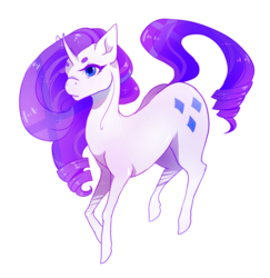 Size: 1323x1362 | Tagged: safe, artist:fernybee, rarity, pony, unicorn, g4, curved horn, female, horn, mare, simple background, solo