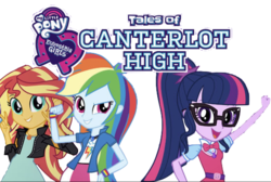 Size: 1714x1152 | Tagged: safe, artist:php77, editor:php77, rainbow dash, sci-twi, sunset shimmer, twilight sparkle, equestria girls, equestria girls specials, g4, eqg promo pose set, geode of empathy, geode of super speed, geode of telekinesis, magical geodes, ponytail, simple background, tales of canterlot high, transparent background